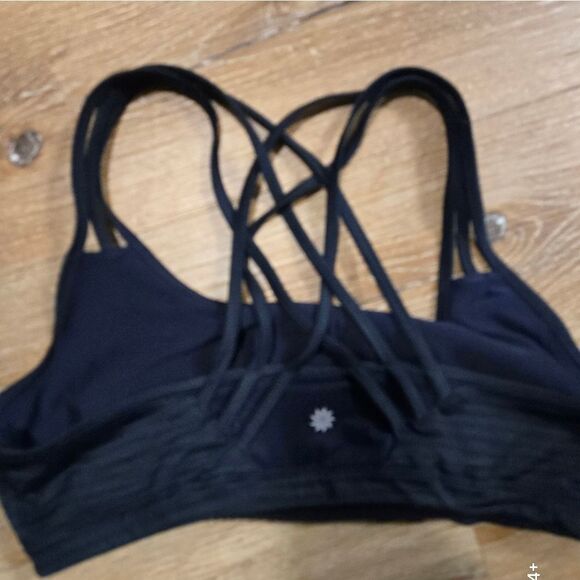 Athleta Black Strappy Sports Bra with Geometric Back - Picture 4 of 8